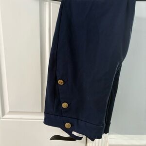LOFT Dark Blue Trousers with Metallic Accents